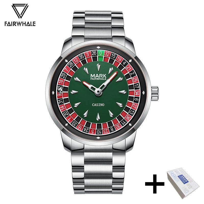 High Quality Mark Fairwhale Mens Wristwatch Fashion Unique Rotating  Roulette Dial Waterproof Quartz Man Watche Dropshipping ﻿