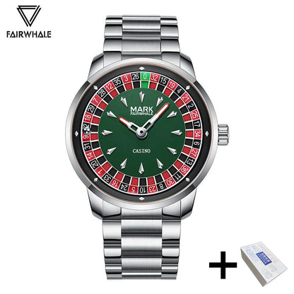 High Quality Mark Fairwhale Mens Wristwatch Fashion Unique Rotating  Roulette Dial Waterproof Quartz Man Watche Dropshipping ﻿