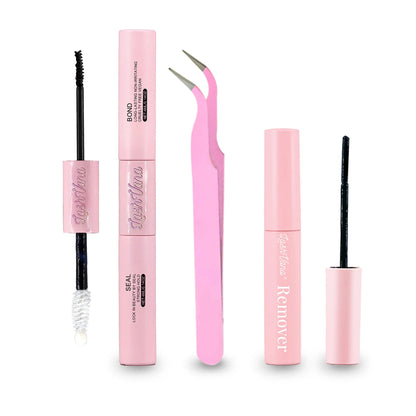 DIY Lash Extension Kit Lash Bond and Seal Remover Tweezers Makeup Set Individual Lashes Clusters  Eyelashes Tools RELUX.STORE