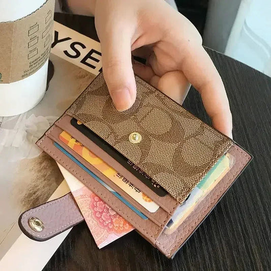 Women Short Small Wallets Fold Card Holder ID Bag Coin Purse Ladies Wallets Anti-degaussing driver's license card holder RELUX.STORE