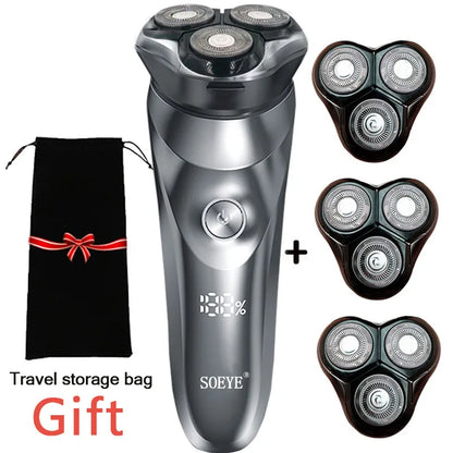 Electric Shaver for Men'S Electric Shaver Smart Razor for Beard Timmer IPX7 Waterproof Wet and Dry Shaving Machine Men Shaver