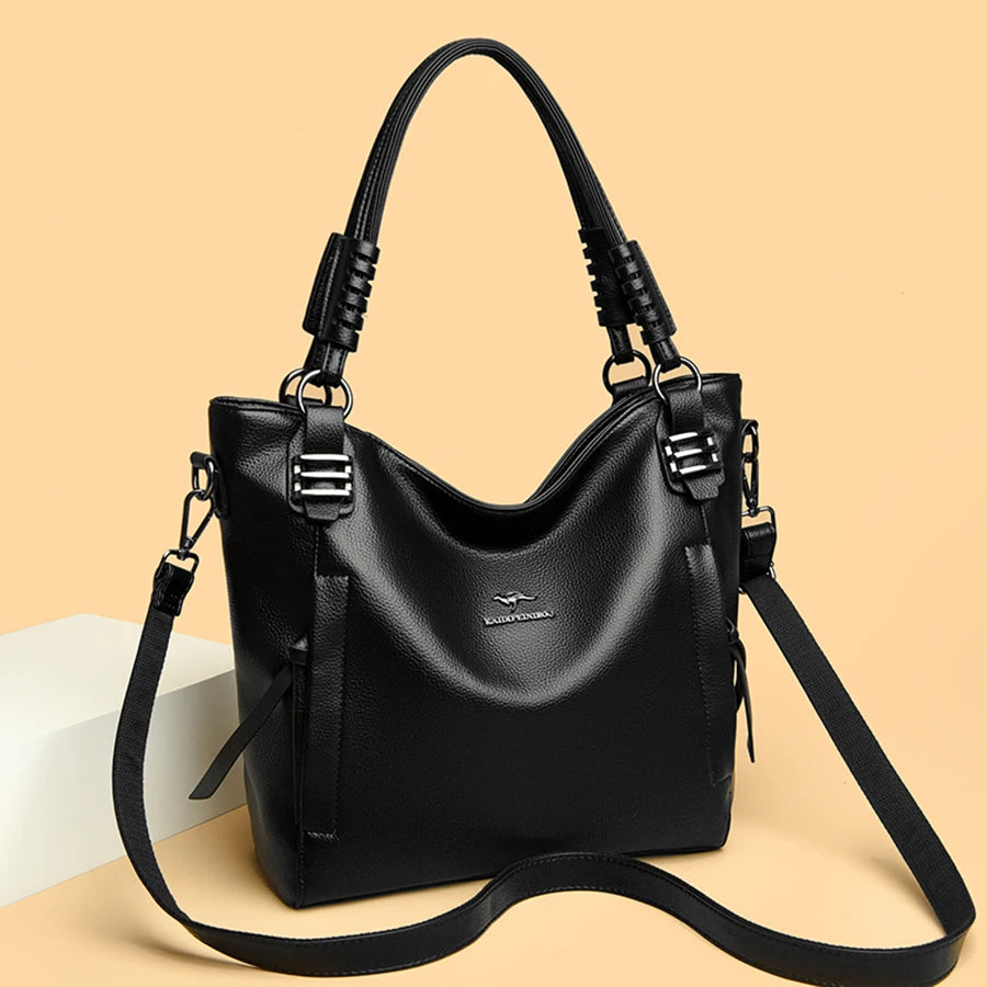 Luxury Soft Genuine Leather Handbag Fashion Women Shoulder Messenger Bag Solid Color Cowhide Tote Fashion Female Crossbody Sac RELUX.STORE