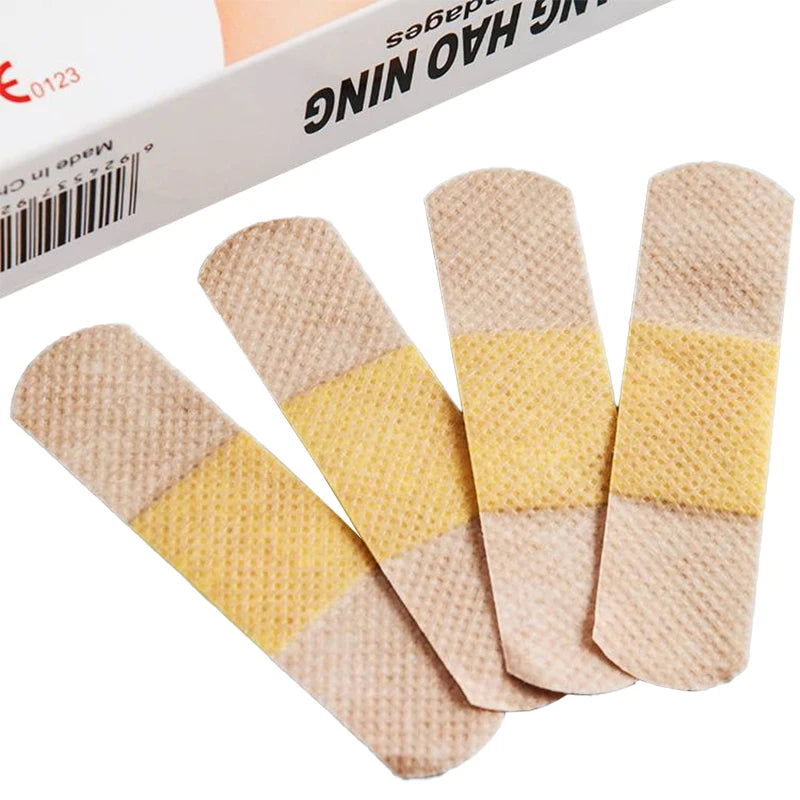 100Pcs Waterproof Breathable Cushion Adhesive Plaster Wound Hemostasis Sticker Band First Aid  Medical Gauze