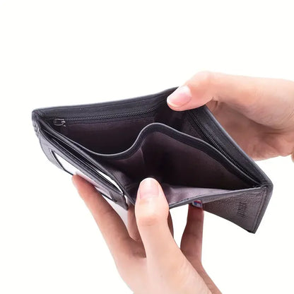 men's wallet Genuine Leather Wallets For Men Coin Purse Vintage Vertical Short  Credit Card Holder Money Bag Men's RFID wallet