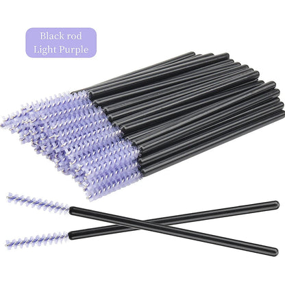 NEW 50Pcs Makeup Eyelash Brushes Disposable Crystal Eyebrow brush Diamond Handle Mascara Wand Applicator Lashes Extension Tools RELUX.STORE