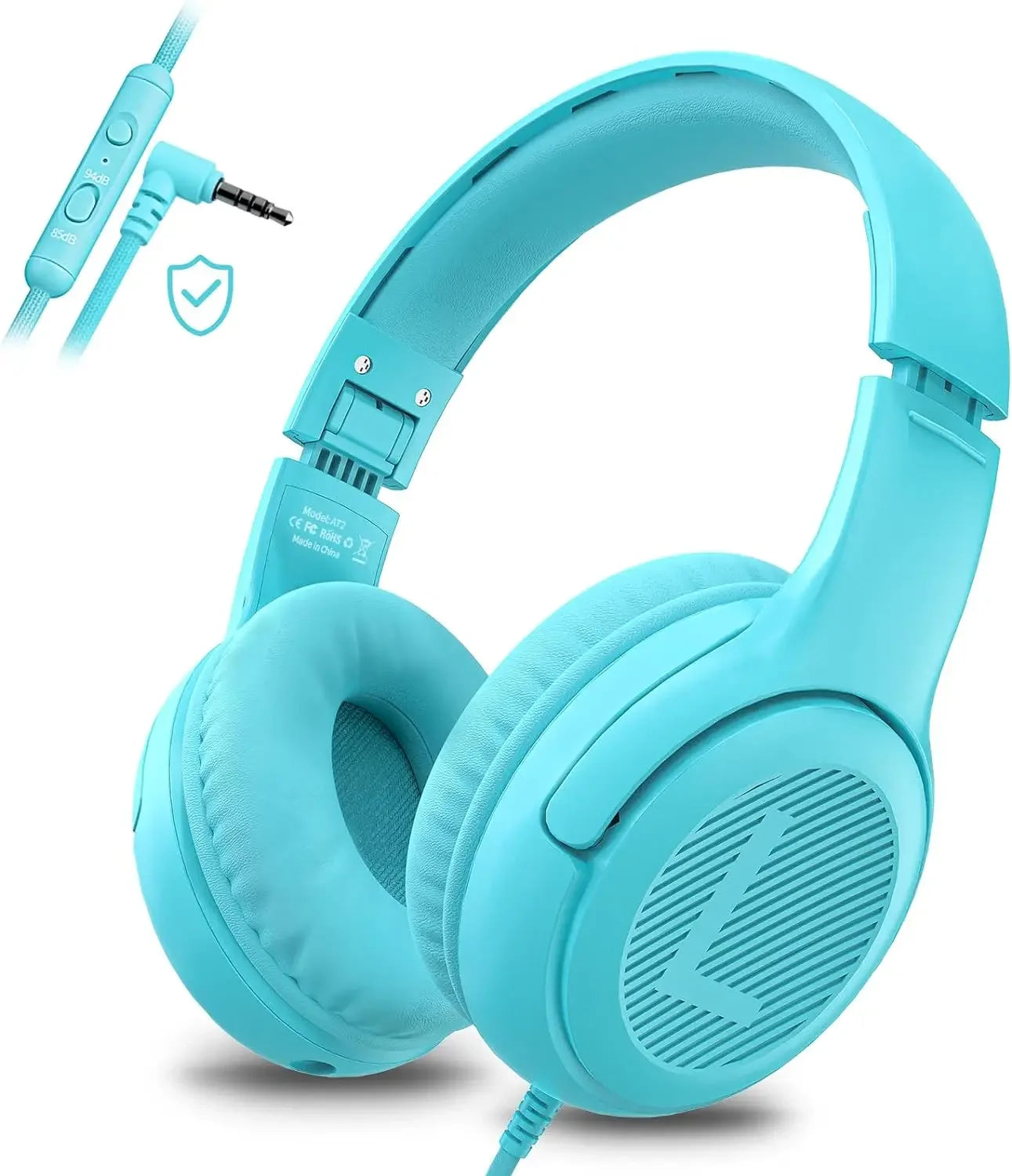 AT2 1/2/3Pcs Headset,3.5mm Surround Stereo Gaming Headphones with Mic Soft Memory Earmuffs for PC,Laptop,Kids for School Toddler