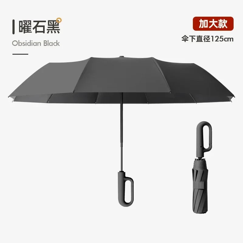 Strong Windproof Automatic Umbrella Sunshade UV Protection Folding Men's Umbrella Buckle Rain Large Parasol for Women