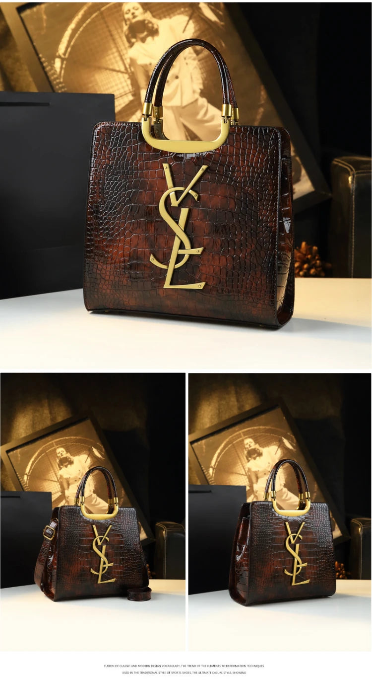 High-grade light luxury handbag 2024 new autumn and winter fashion Tote bag women's crocodile print single shoulder crossbodybag RELUX.STORE