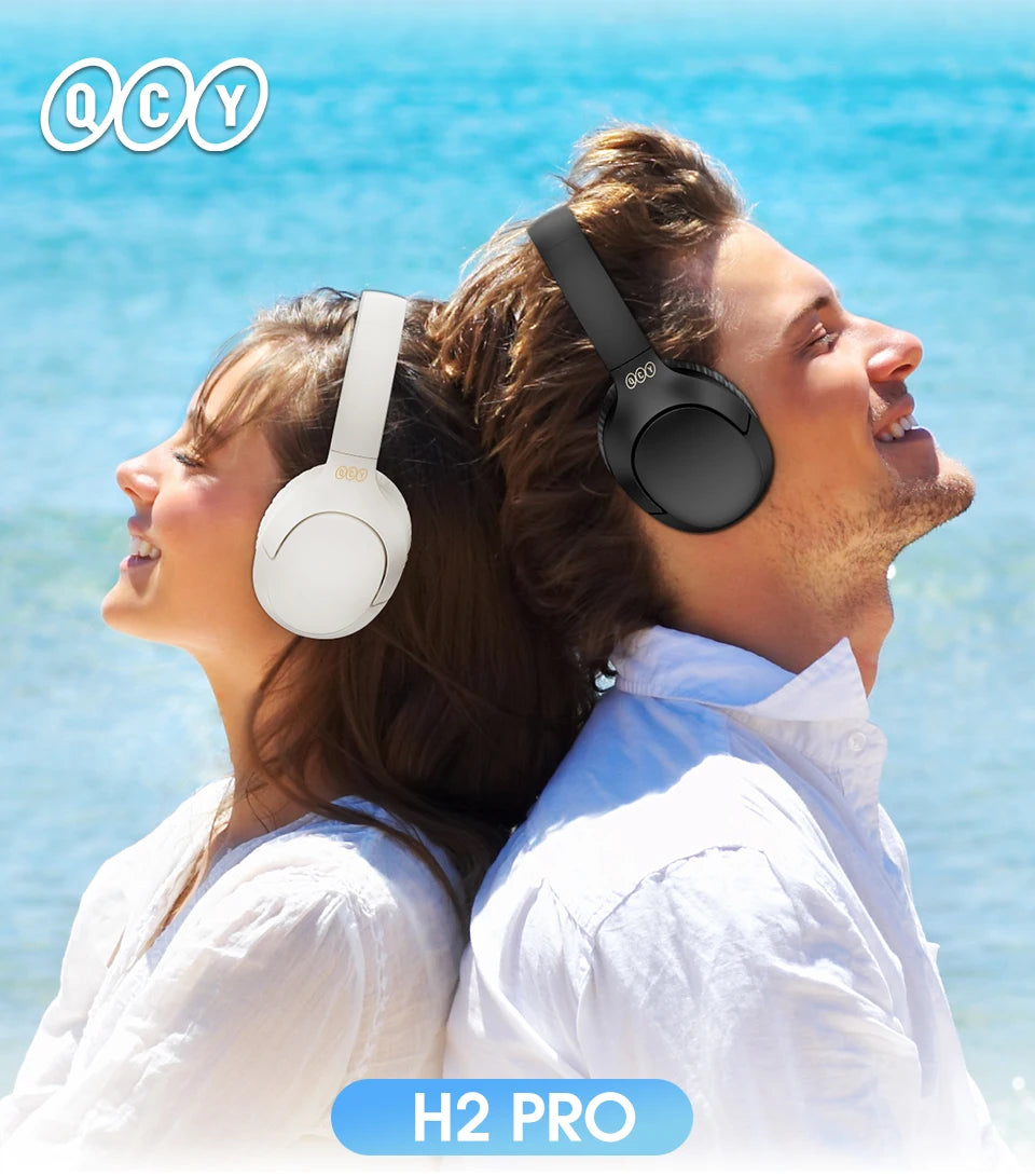 QCY H2 H2 Pro Wireless Headphones Bluetooth 5.3 BASS Mode Hifi Stereo Headset Over the Ear Gaming Earphones Dual Device Connect