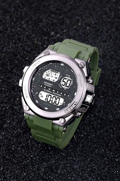 Black Sports Watch for Kids Students Men's Multifunction LED Digital Watch Waterproof Luminous Alarm Clock Electronic Watches