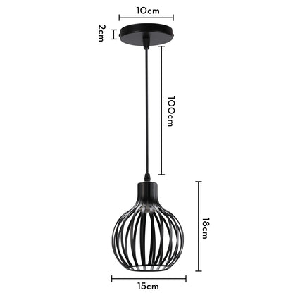 Retro Industrial Pendant Lamp Shade Geometric Modern Iron Lampshade Restaurant Hanging Light Creative Corridor Lighting Fixture