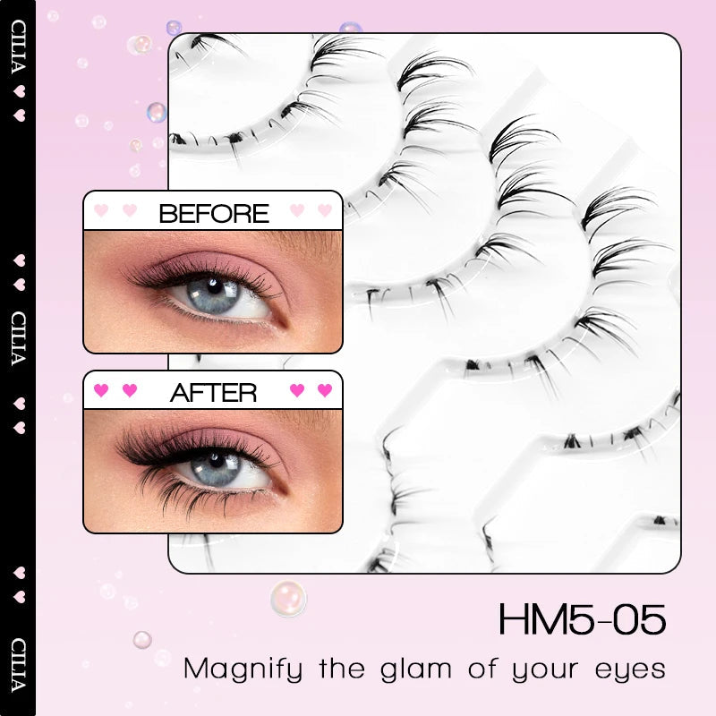 10Pairs Bottom Eyelashes Manga Lower Lashes Clear Band Wispy Small Flame Under Eye Lashes Korean Makeup Cosplay Tools RELUX.STORE