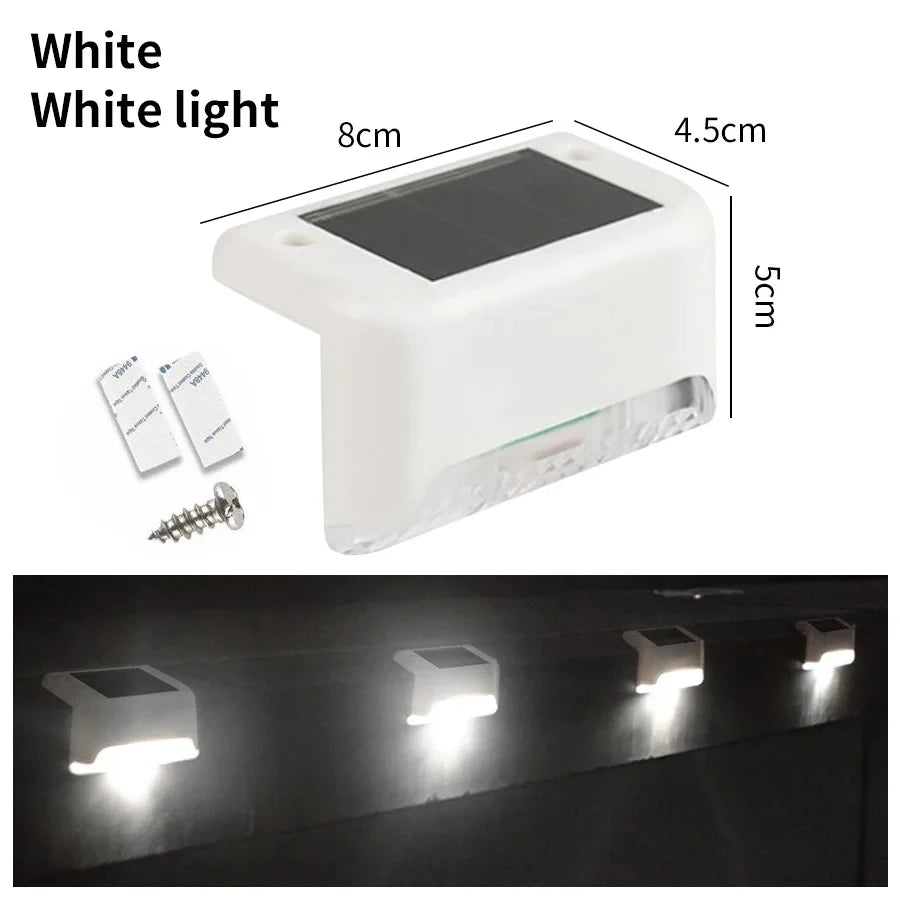 1-8 Pack Led Solar Step Lights Outdoor Fence Garden Lamp for Stairs Yard Patio Pathway Deck 3 Colors Waterproof RGB Sunlight RELUX.STORE