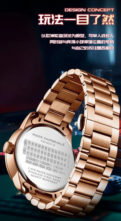 High Quality Mark Fairwhale Mens Wristwatch Fashion Unique Rotating  Roulette Dial Waterproof Quartz Man Watche Dropshipping ﻿