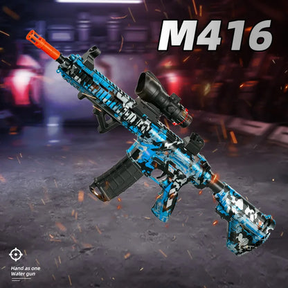 لعبة مسدس M416 في الهواء الطلق، مسدس كهربائي، لعبة إطلاق رصاصة هلامية، لعبة كرة ماء صيفية تفاعلية للآباء والأطفال