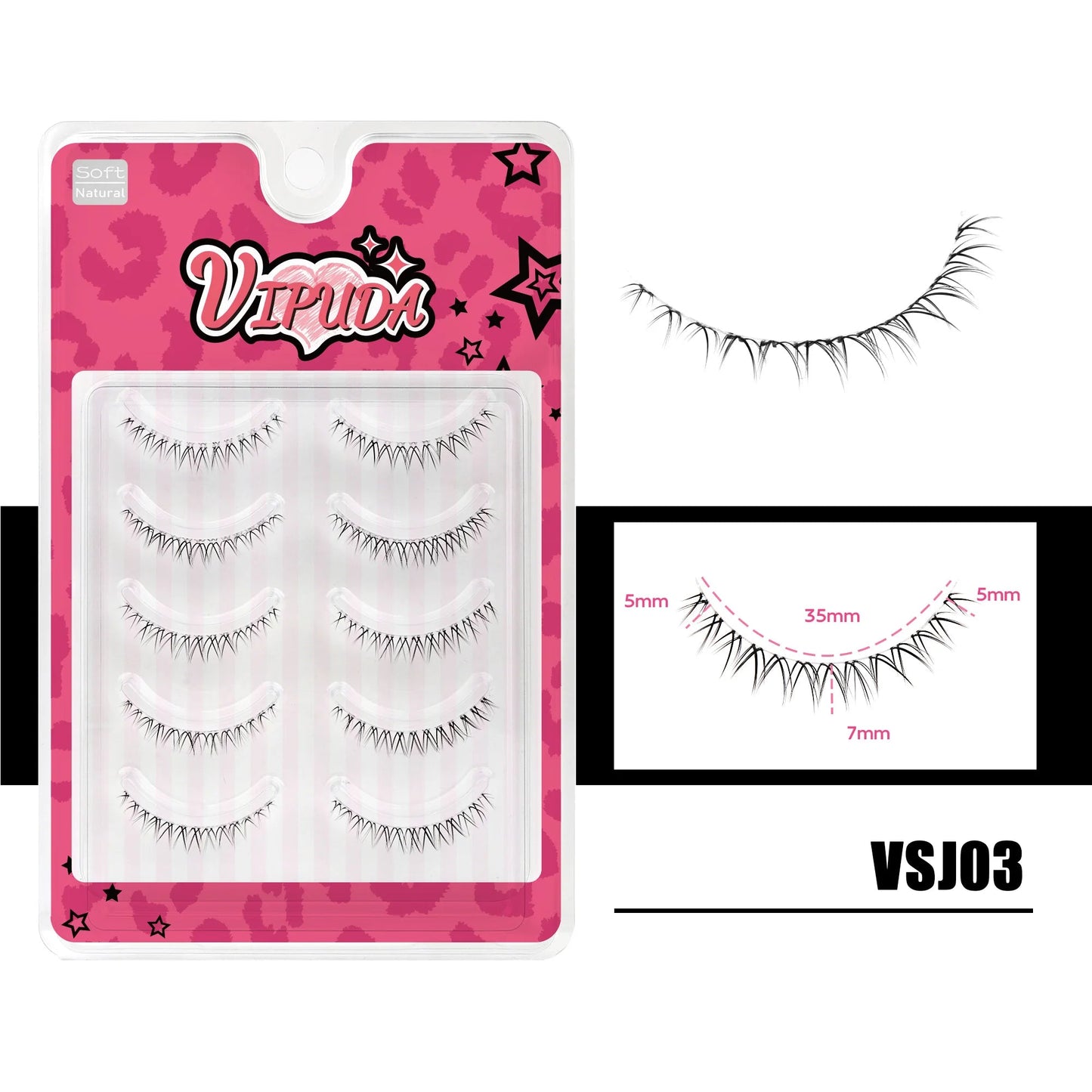 10Pairs Bottom Eyelashes Manga Lower Lashes Clear Band Wispy Small Flame Under Eye Lashes Korean Makeup Cosplay Tools RELUX.STORE