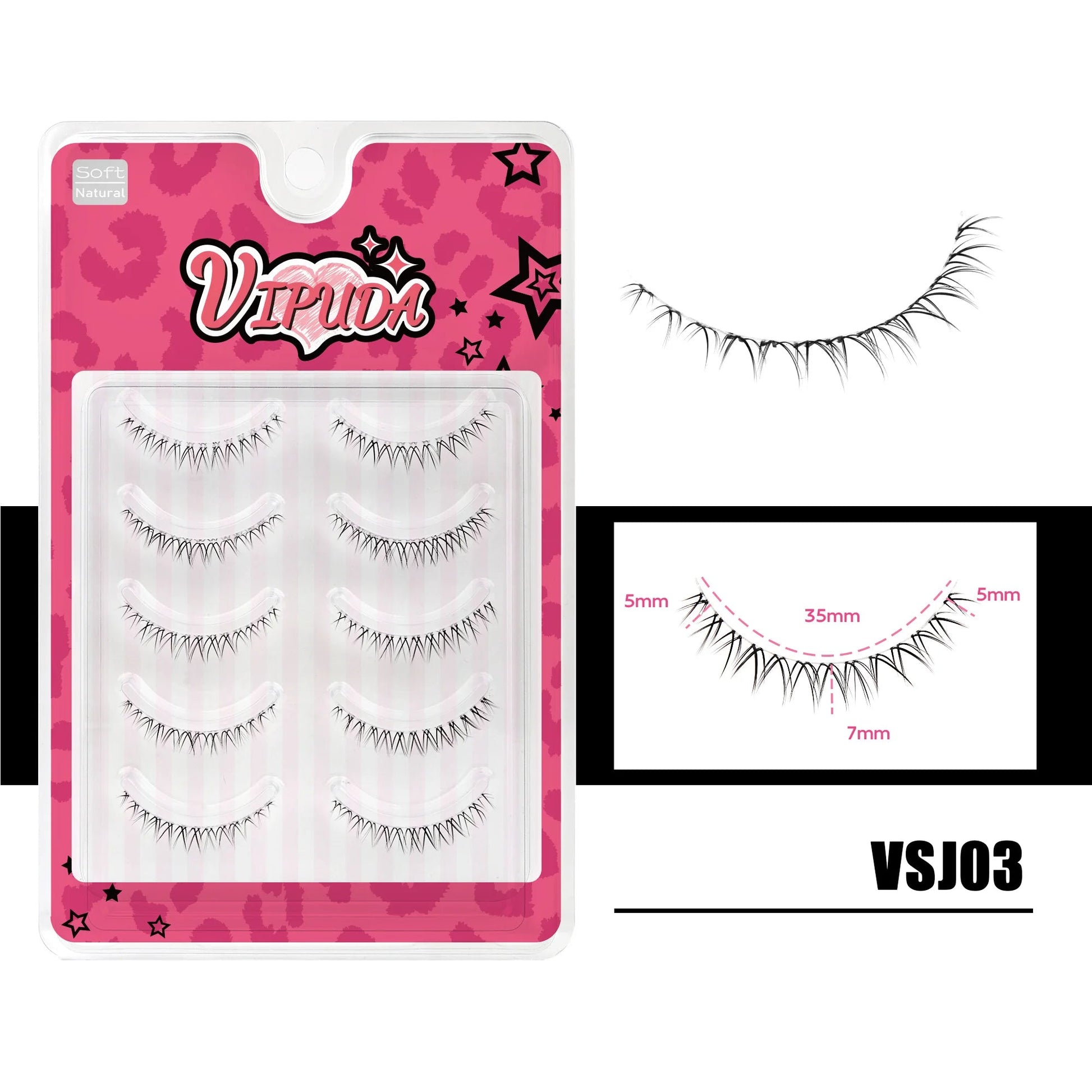10Pairs Bottom Eyelashes Manga Lower Lashes Clear Band Wispy Small Flame Under Eye Lashes Korean Makeup Cosplay Tools RELUX.STORE