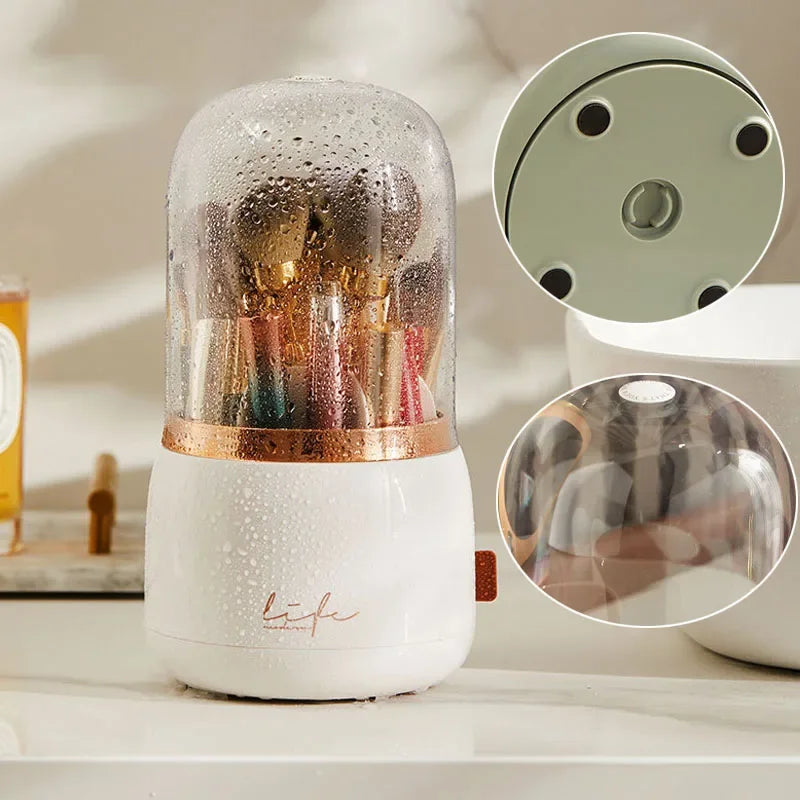 360° Rotating Makeup Organizer Brush Holder Cosmetic Storage Box Pen Case Lipstick Organizer - Clear Plastic Makeup Storage RELUX.STORE