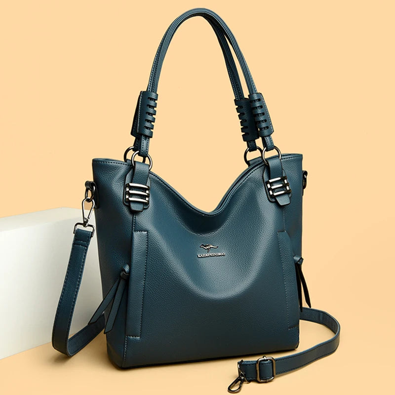 Luxury Soft Genuine Leather Handbag Fashion Women Shoulder Messenger Bag Solid Color Cowhide Tote Fashion Female Crossbody Sac RELUX.STORE