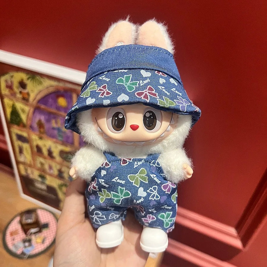 Labubu Clothing Popular New Products Fashion Velcro 17cm Doll Cute Dress Casual Set Skirt Plush Toy Clothing