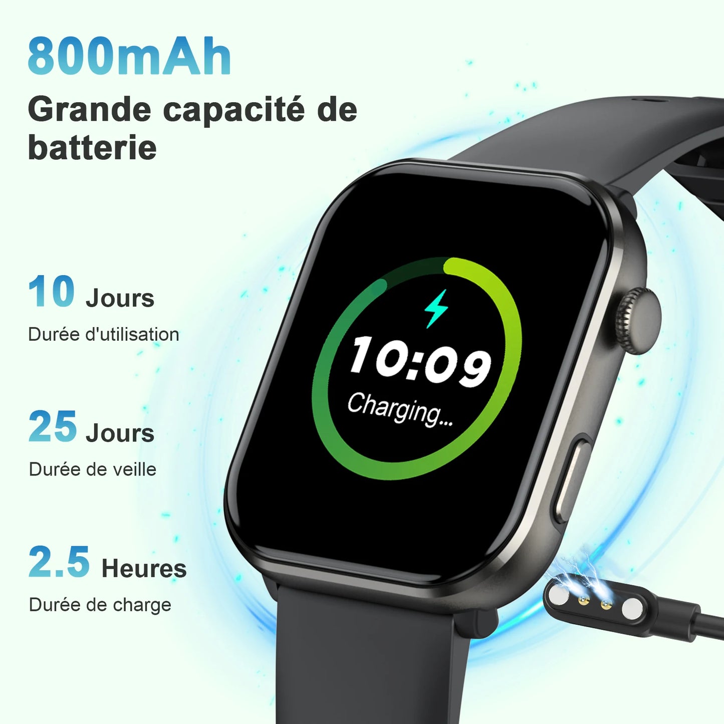 2025 Blackview R60 Bluetooth Call Smartwatch for Men Women 1.96'' AMOLED HD Screen Blood Oxygen Health Monitoring Fitness Watch