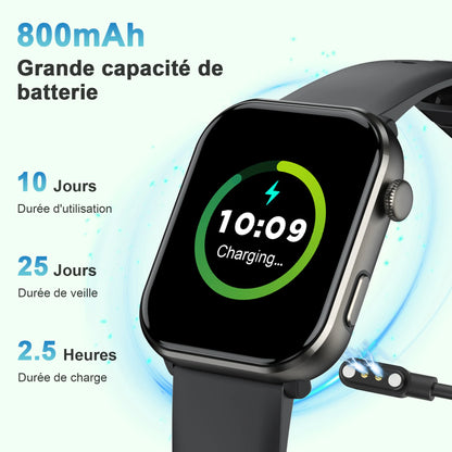 2025 Blackview R60 Bluetooth Call Smartwatch for Men Women 1.96'' AMOLED HD Screen Blood Oxygen Health Monitoring Fitness Watch