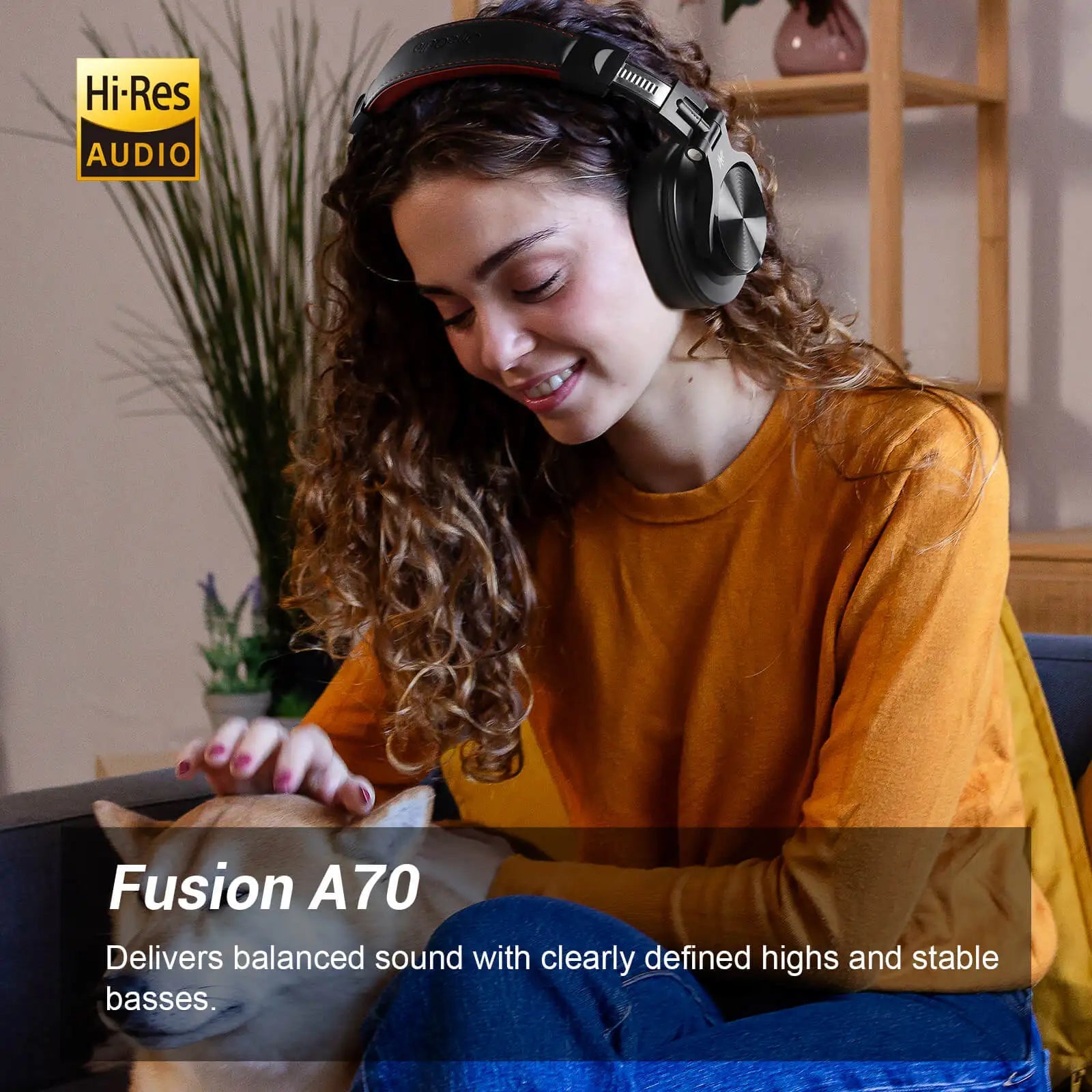 Oneodio Fusion A70 Wireless Bluetooth Headphones Bluetooth 5.2 Headphones Hi-Res Audio Over Ear 72H Playtime Professional Stud RELUX.STORE