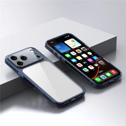 Luxury Hybrid Transparent Shockproof Phone Case For iPhone 17 Pro Max 17 Air 17Pro Max Clear Hard Acrylic Protective Back Cover RELUX.STORE