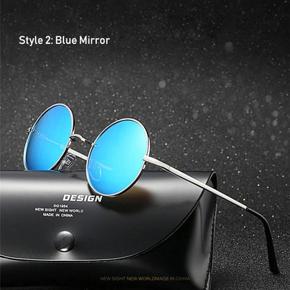 Retro Vintage Round Polarized Sunglasses Men Brand Designer Sun Glasses Women Alloy Metal Frame Black Lens Eyewear Driving UV400 RELUX.STORE