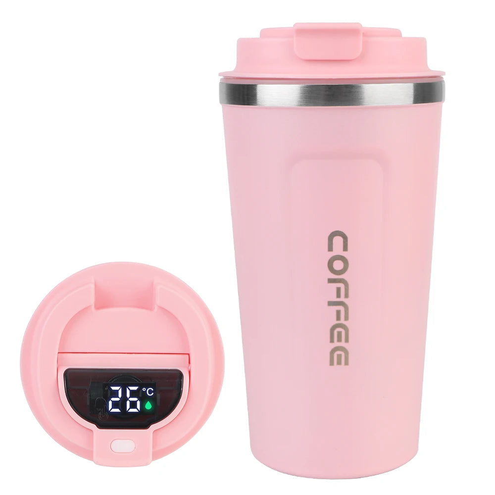 Thermo Cafe Coffee Mug Car Thermos Mug 380/510ML Leak_Proof Travel Thermo Cup for Tea Water Coffee Double Stainless Steel RELUX.STORE