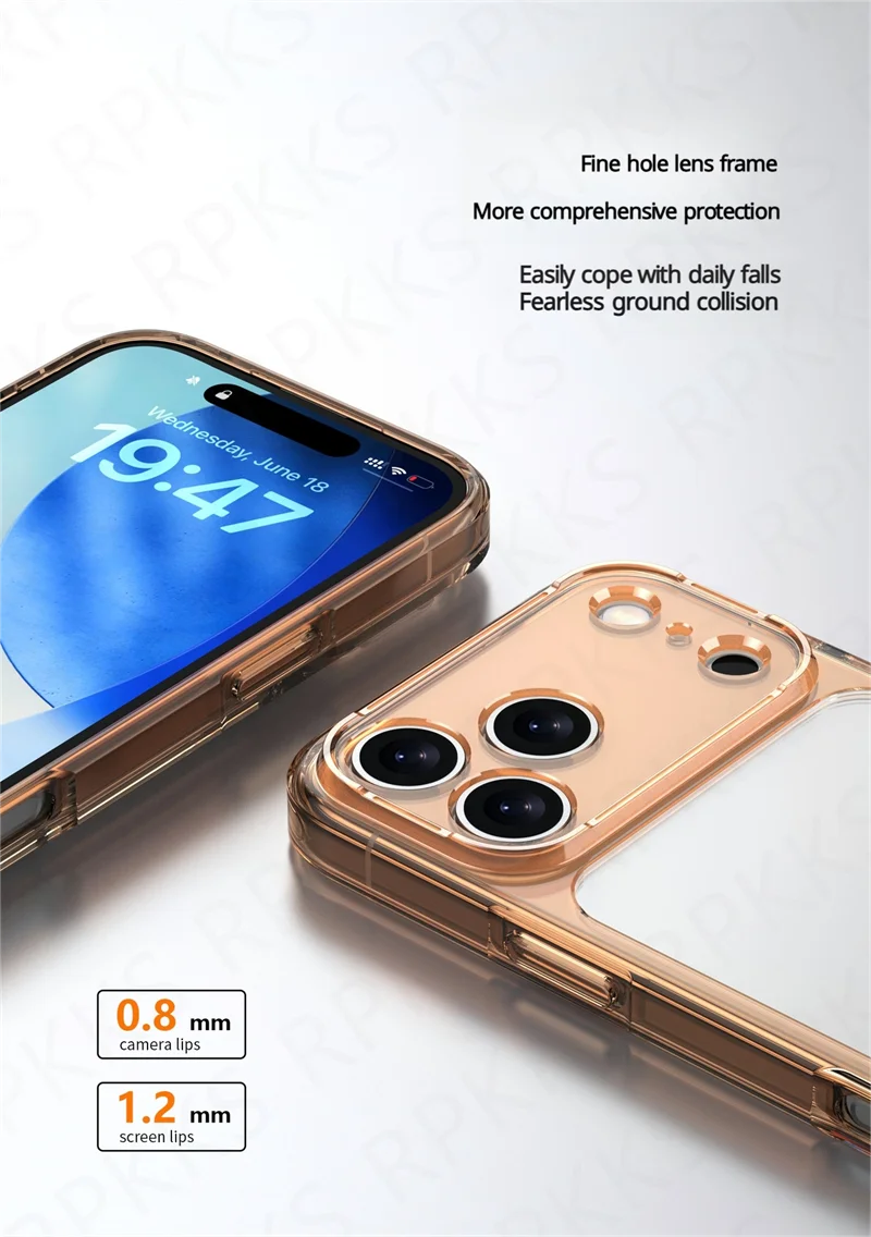 Luxury Hybrid Transparent Shockproof Phone Case For iPhone 17 Pro Max 17 Air 17Pro Max Clear Hard Acrylic Protective Back Cover RELUX.STORE