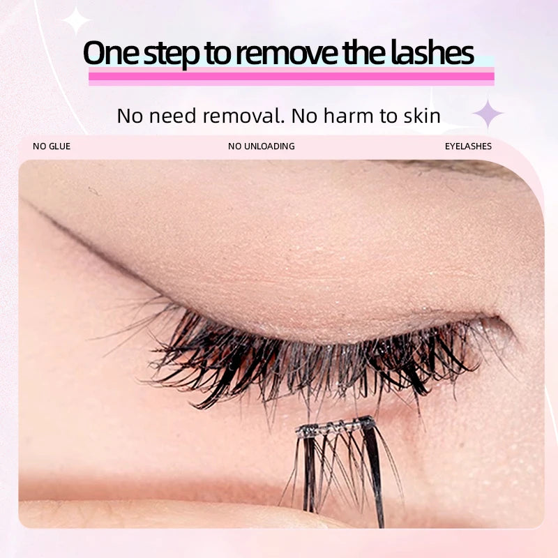 Yelix Self-adhesive Glue Free False Eyelashes Reusable DIY Segmented DIY Lashes Clusters No Glue Needed Natural Soft Lashes RELUX.STORE