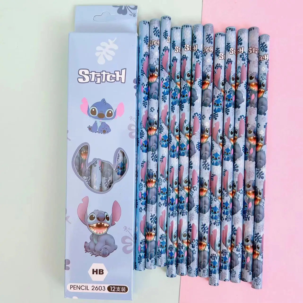 12pcs Disney Stitch Anime Pencil School Supplies Kid Colored pencils School Supplies Pencils Hb Pencils kids Birthday Xmas Gift