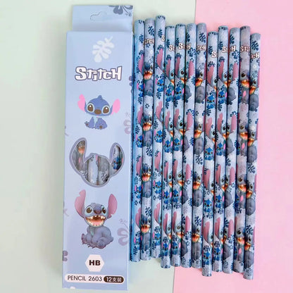 12pcs Disney Stitch Anime Pencil School Supplies Kid Colored pencils School Supplies Pencils Hb Pencils kids Birthday Xmas Gift