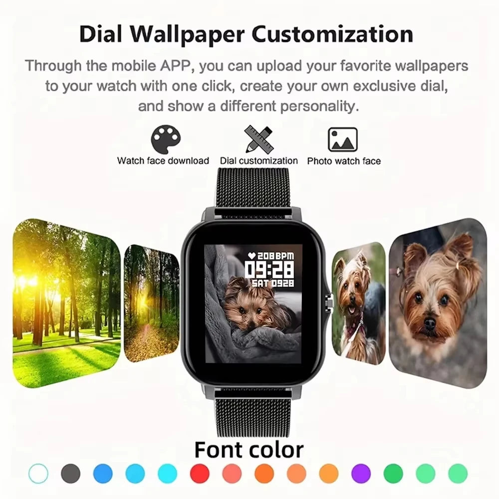LAXASFIT Smart Watch For Men Women Gift Sports Fitness Watches Bluetooth Calls Digital Smartwatch Wristwatch