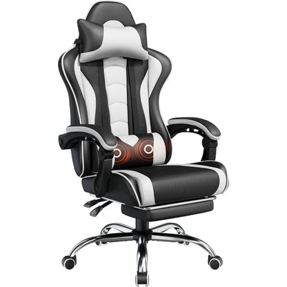 Office Chair, Chair w/ Massage Lumbar Support & Footrest Height  Adjustable Ergonomic w/ Swivel Seat & Headrest, Office Chair