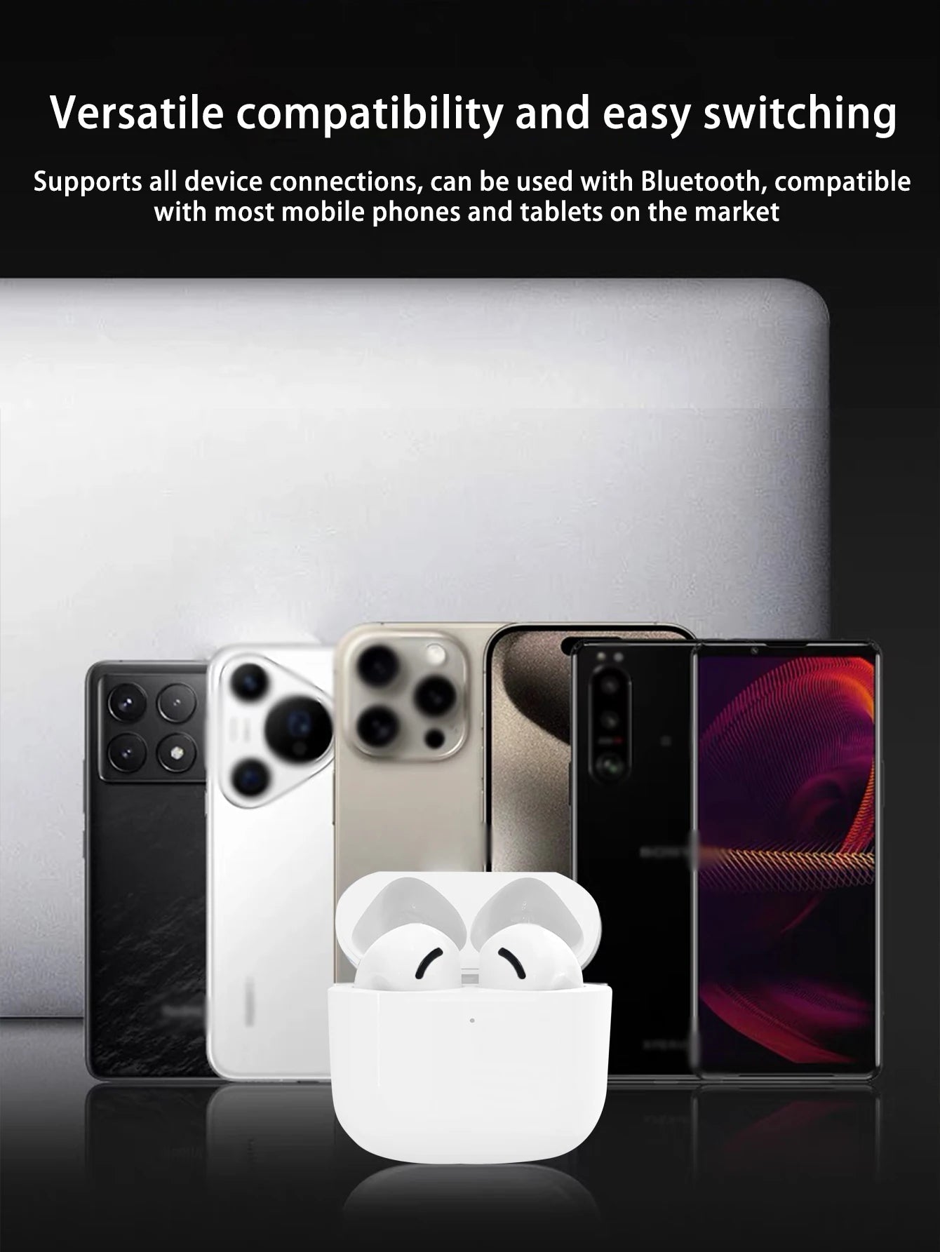 In-ear stereo wireless headphones, long battery life, two-ear touch noise reduction e-sports wireless headphones, compatible wit RELUX.STORE