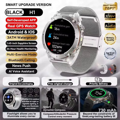 2025 New For Xiaomi IOS Ultra GPS Smart Watch 10ATM Waterproof Built-in Dual-band GNSS Compass Military Sport Men SWIM Bracelet