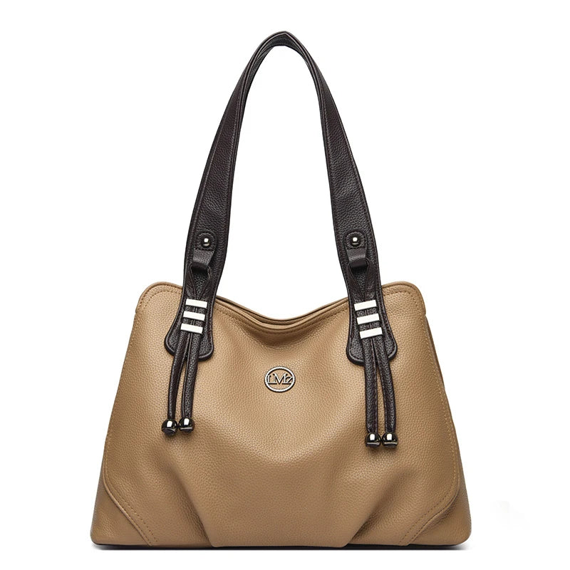 High Quality Soft Leather Handbags for Women Vintage Shoulder Tote Bag Luxury Designer Ladies Large Capacity Top-Handle Bags Sac RELUX.STORE