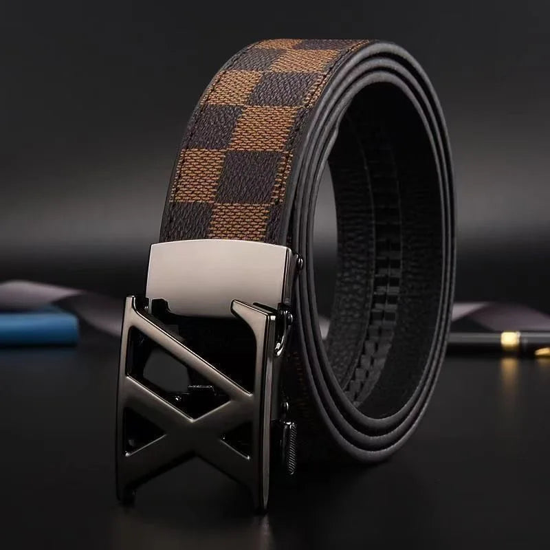 New genuine leather men belts waistband alloy automatic buckle men and women waistband versatile jeans belts for men RELUX.STORE