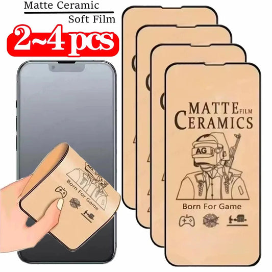 Ceramic Screen Protector For iPhone 17 16 15 14 13 Pro Max Matte Ceramic Film For iPhone 11 12 17 Pro Soft Film Not Glass RELUX.STORE
