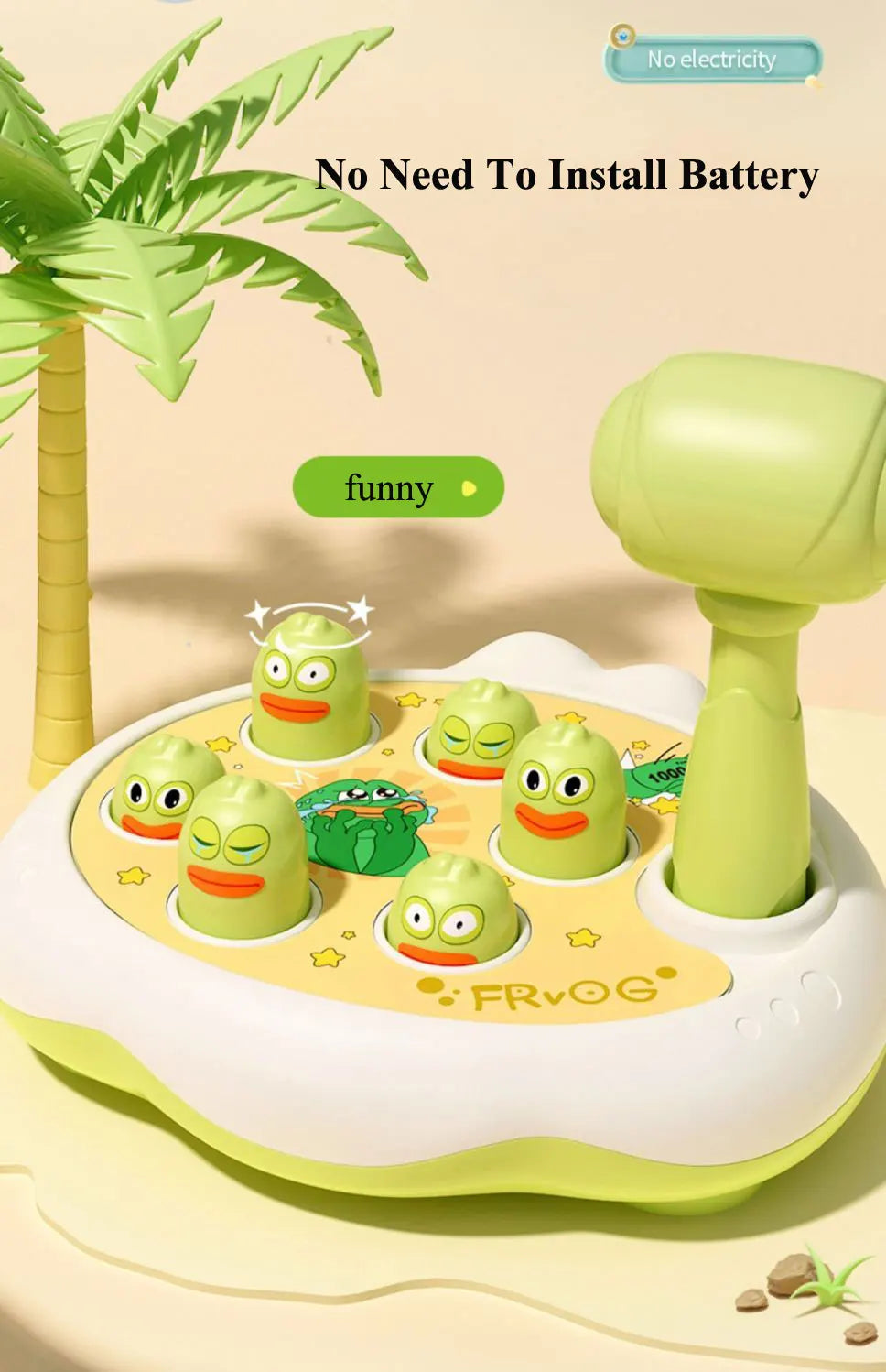 Duck/Frog/Pig Baby Toy Montessori Learning Game Educational Puzzle Gift for 12 24 Months Toddler Boy/Girl with Hammer RELUX.STORE