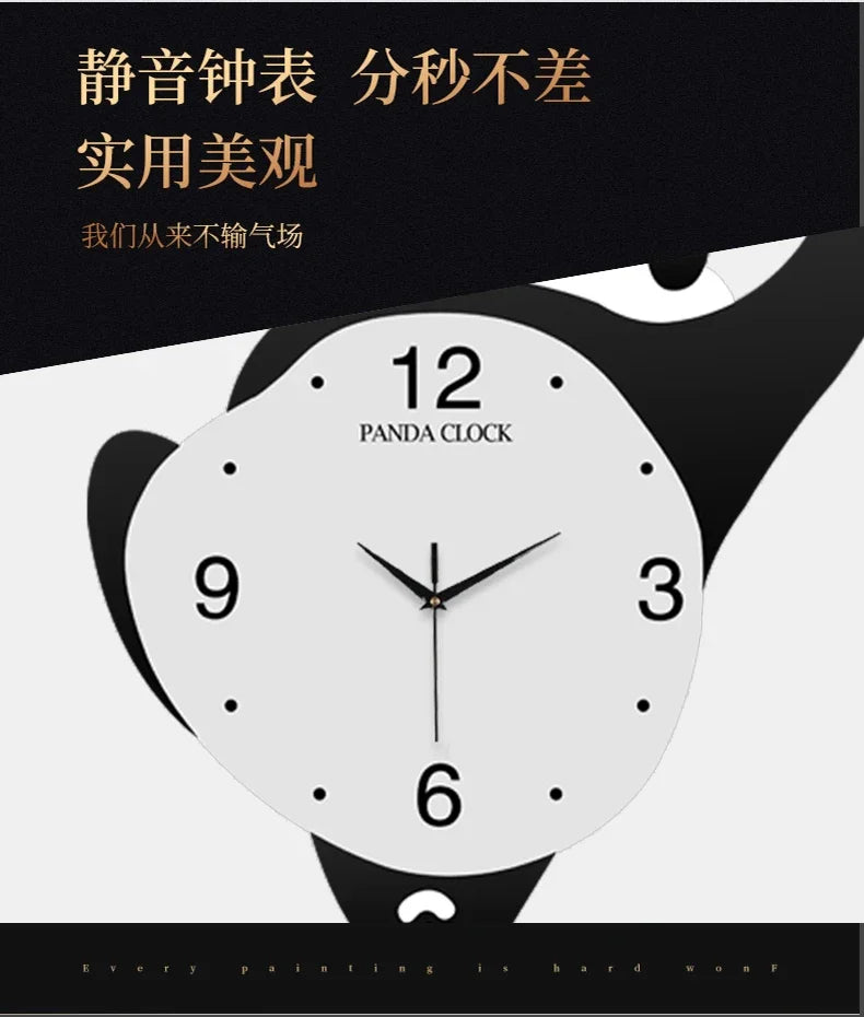 Panda Glowing Swinging Wall Clock HOT SALES
