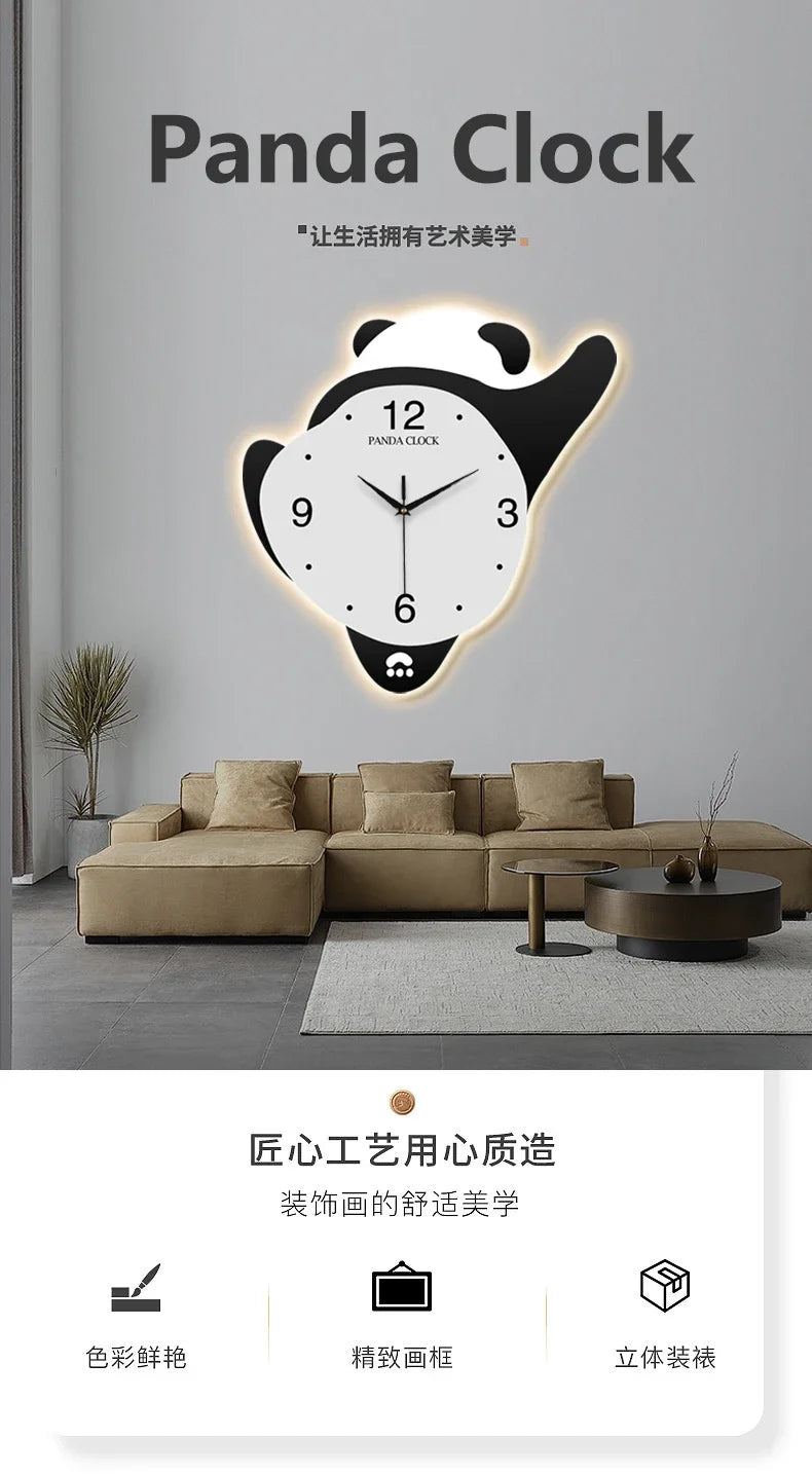 Panda Glowing Swinging Wall Clock HOT SALES