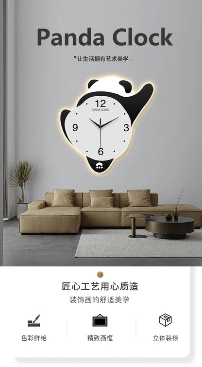 Panda Glowing Swinging Wall Clock HOT SALES