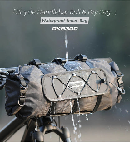 Rhinowalk Bicycle Handlebar Bag 12L Waterproof Bike Mounts Set Bike Bag Base With Replaceable Inner Dry Bag Luggage Storage