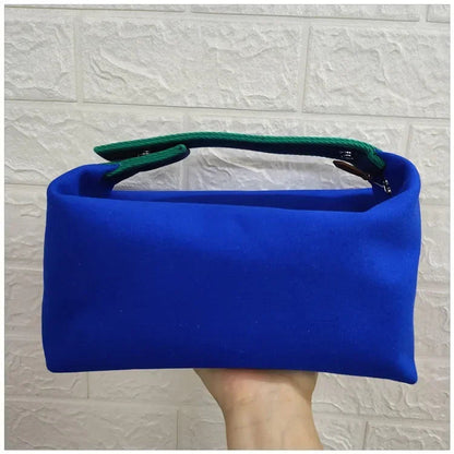 2024 New Large Capacity Canva Makeup Bag Soft Texture Fashionable Women's Shoulder Bag Color Blocking Handbag From China RELUX.STORE