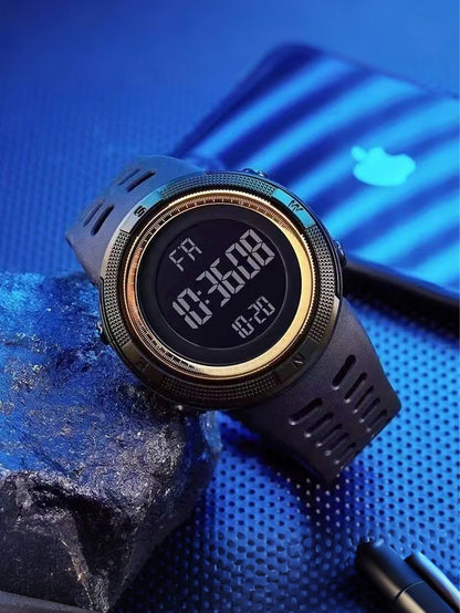 Men's sports watch, outdoor mountaineering and running digital countdown electronic men's watch, student's first choice LED cloc