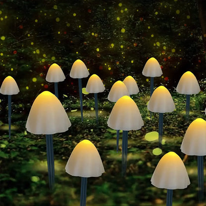 10 LED Solar Mushroom Lights Outdoor Waterproof Decorative Street Lights for Lawn Garden Patio Christmas Holiday Decoration