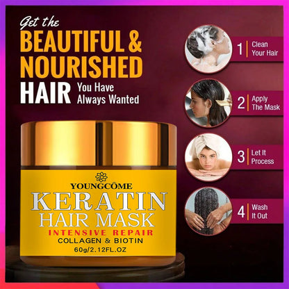 Hair Repairs Hair Mask Biotin Collagen Keratin Treatment Hairs Conditioner Hair Essential Oil Nourishing for Dry Damaged RELUX.STORE
